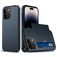 Mobigear Card iPhone 15 Pro Hoesje Hardcase Backcover Shockproof met Pasjeshouder - Donkerblauw