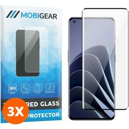 Mobigear Premium OnePlus 11 Glazen Screenprotector - Case Friendly - Zwart (3-Pack)