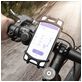Mobigear Silicone Telefoonhouder Fiets Fietsstuur Bevestiging Klem Universeel (max 15 cm x 8 cm) - Zwart
