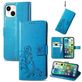 Mobigear Clover iPhone 15 Hoesje Bookcase Portemonnee - Blauw