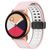 Mobigear Sport Plus Mag Siliconen Smartwatch Bandje Magneetsluiting - Universeel 22 mm connector - Wit / Roze