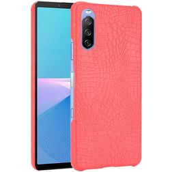 Mobigear Croco Sony Xperia 10 III Hoesje Hardcase Backcover - Rood