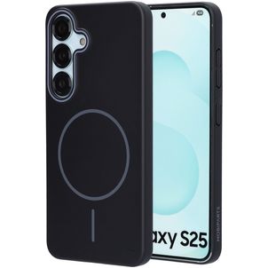 Mobiparts Slim Line Samsung Galaxy S25 MagSafe Hoesje Hardcase Backcover - Onyx Black