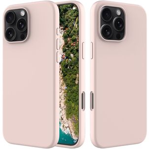 Mobigear Rubber Touch iPhone 16 Pro Max Siliconen Hoesje Backcover - Roze