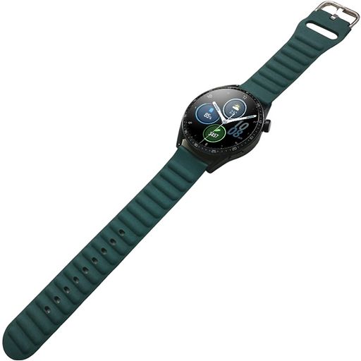 Mobigear Bumpy Siliconen Smartwatch Bandje Gespsluiting - Universeel 20 mm aansluiting - Groen