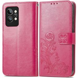 Mobigear Clover Realme GT2 Pro Hoesje Bookcase Portemonnee - Rood