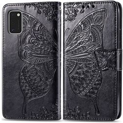 Mobigear Butterfly Samsung Galaxy A41 Hoesje Bookcase Portemonnee - Zwart