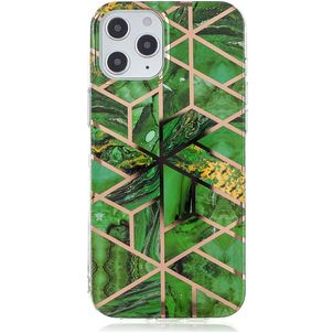 Mobigear Marble iPhone 12 Pro Max Hoesje Flexibel TPU Backcover - Groen