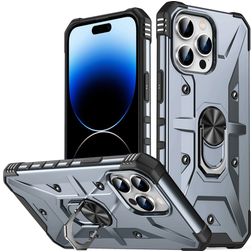 Mobigear Armor Ring iPhone 14 Pro Max Hoesje Hardcase Backcover Shockproof met Ringhouder - Grijs