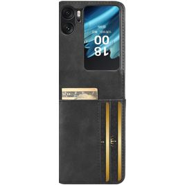 Mobigear Excellent Wallet OPPO Find N2 Flip Hoesje Hardcase Backcover - Zwart