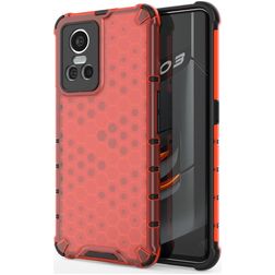Mobigear Honeycomb Realme GT Neo 3 Hoesje Hardcase Backcover Shockproof - Rood