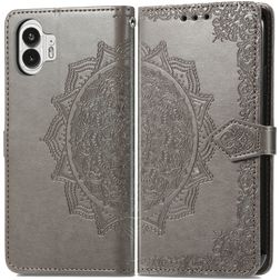 Mobigear Mandala Nothing Phone (2) Hoesje Bookcase Portemonnee - Grijs