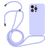 Mobigear Lanyard iPhone 14 Pro Max Siliconen Hoesje met koord - Paars