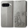 Mobigear Clover Google Pixel 9 Pro XL Hoesje Bookcase Portemonnee - Grijs