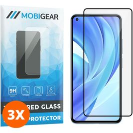 Mobigear Premium Xiaomi Mi 11 Lite Glazen Screenprotector - Case Friendly - Zwart (3-Pack)