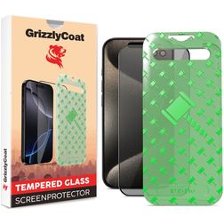 GrizzlyCoat Easy Align AntiSpy iPhone 15 Pro Glazen Screenprotector Privacy - Case Friendly + Installatie Frame - Zwart