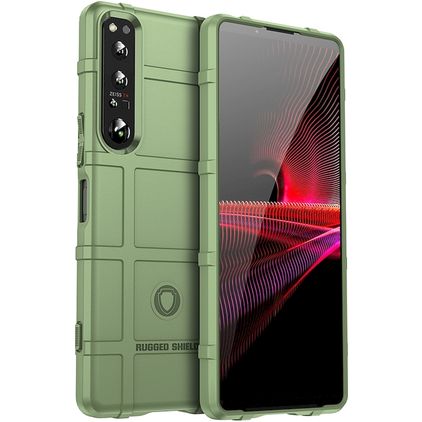 Mobigear Rugged Shield Sony Xperia 10 V Hoesje Flexibel TPU Backcover Shockproof - Groen