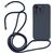 Mobigear Lanyard iPhone 15 Pro Siliconen Hoesje met koord - Donkerblauw