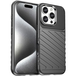 Mobigear Groove iPhone 16 Pro Hoesje Flexibel TPU Backcover - Zwart