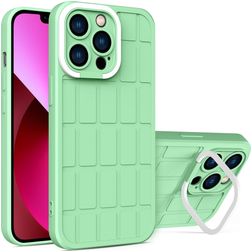 Mobigear Cube iPhone 14 Hoesje Hardcase Backcover met Standaard - Groen