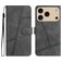 Mobigear Stitch iPhone 17 Pro Hoesje Bookcase Portemonnee - Grijs