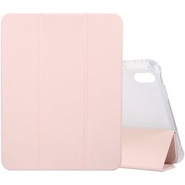 Mobigear Tri-Fold Gel iPad 11 (2025) Hoes TPU,Kunstleer Bookcase + Stylus Houder - Roze
