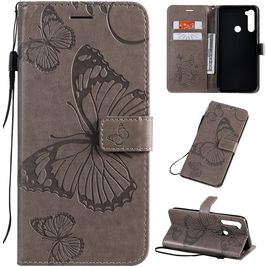 Mobigear Butterfly Xiaomi Redmi Note 8T Hoesje Bookcase Portemonnee - Grijs