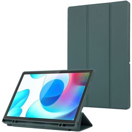 Mobigear Tri-Fold Gel Samsung Galaxy Tab A9 Plus (2023) Hoes TPU,Kunstleer Bookcase + Stylus Houder - Groen