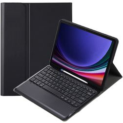 Mobigear Keys Samsung Galaxy Tab S9 Plus Hoes QWERTY Bluetooth Toetsenbord Bookcase + Stylus Houder - Zwart