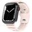 Mobigear Sport Armor Siliconen Apple Watch Bandje Druksluiting - 49/46/45/44 mm - Sand Pink