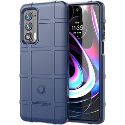 Mobigear Rugged Shield Motorola Edge (2021) Hoesje Flexibel TPU Backcover Shockproof - Blauw