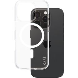 CARE by PanzerGlass Flagship iPhone 16 Pro MagSafe Hoesje Hardcase Backcover - Transparant / Wit