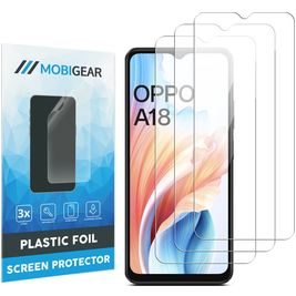 Mobigear OPPO A18 Screenprotector Folie - Case Friendly (3-Pack)