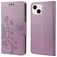 Mobigear Flowers iPhone 14 Hoesje Bookcase Portemonnee - Paars