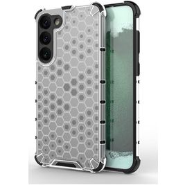 Mobigear Honeycomb Samsung Galaxy S23 Plus Hoesje Hardcase Backcover Shockproof - Wit