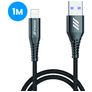 Mobigear Nylon USB-A naar Apple Lightning Kabel 1 Meter - Zwart