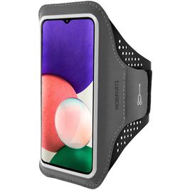 Mobiparts Comfort Fit Telefoonhouder Hardlopen Samsung Galaxy A22 5G Sport Hoesje Neopreen Sportarmband - Zwart
