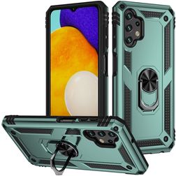 Mobigear Armor Ring Samsung Galaxy A13 4G Hoesje Hardcase Backcover Shockproof met Ringhouder - Groen