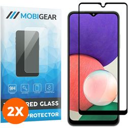 Mobigear Premium Samsung Galaxy A22 5G Glazen Screenprotector - Case Friendly - Zwart (2-Pack)
