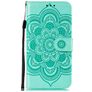 Mobigear Mandala Motorola Moto E6s (2020) Hoesje Bookcase Portemonnee - Turquoise