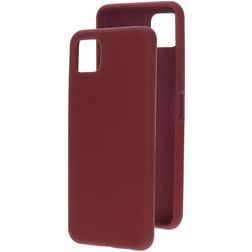 Mobiparts Samsung Galaxy A22 5G Siliconen Hoesje Backcover - Plum Red