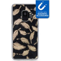 My Style Magneta Samsung Galaxy S9 Hoesje Flexibel TPU Backcover - Golden Feathers