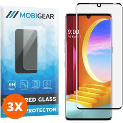 Mobigear Curved LG Velvet Glazen Screenprotector - Case Friendly - Zwart (3-Pack)
