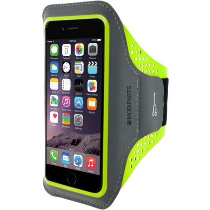 Mobiparts Comfort Fit Telefoonhouder Hardlopen iPhone 8 Plus Sport Hoesje Neopreen Sportarmband - Neon Green
