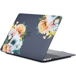 Mobigear Design MacBook 12 Inch (2015-2017) Hoes Hardshell Laptopcover MacBook Case - Bloemen Zwart - Model A1534