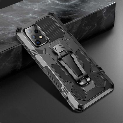 Mobigear Armor Stand Samsung Galaxy A52s 5G Hoesje Hardcase Backcover Shockproof met Standaard - Zwart