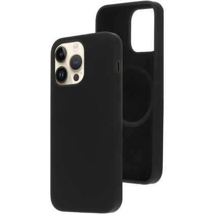 Mobiparts iPhone 14 Pro Max Siliconen MagSafe Hoesje Backcover - Zwart