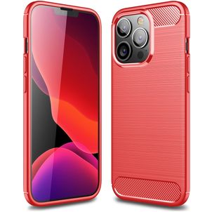 Mobigear Brushed Slim iPhone 13 Pro Hoesje Flexibel TPU Backcover - Rood