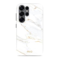 MIO Samsung Galaxy S25 Ultra MagSafe Hoesje Hardcase Backcover - White Marble