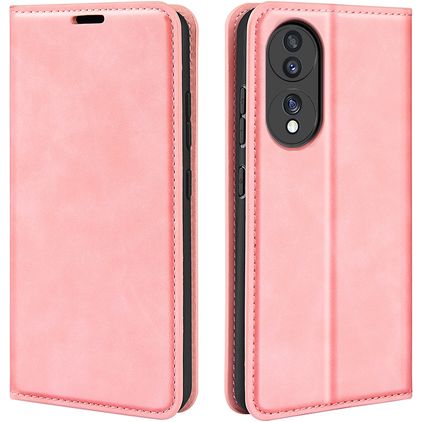 Mobigear Retro Slim HONOR 70 Hoesje Bookcase Portemonnee - Roze